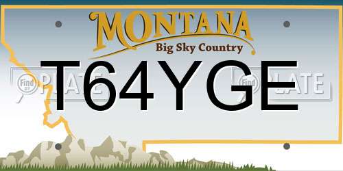T64YGE Montana License Plate