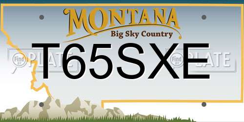 T65SXE Montana License Plate