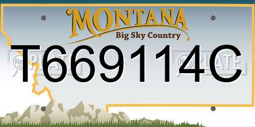T669114C Montana License Plate