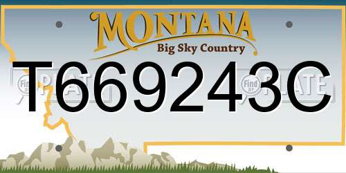 T669243C Montana License Plate