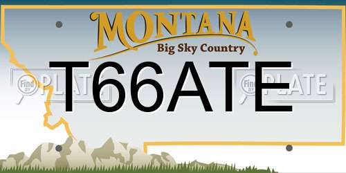 T66ATE Montana License Plate