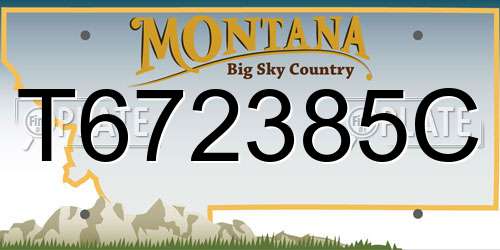 T672385C Montana License Plate