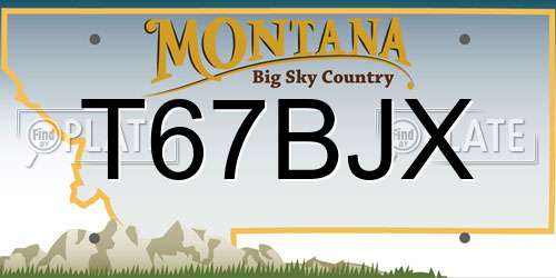 T67BJX Montana License Plate