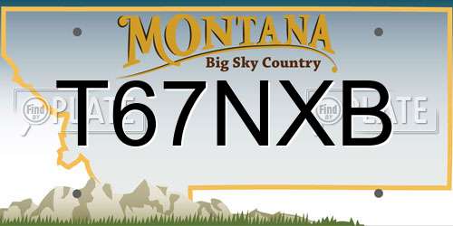 T67NXB Montana License Plate