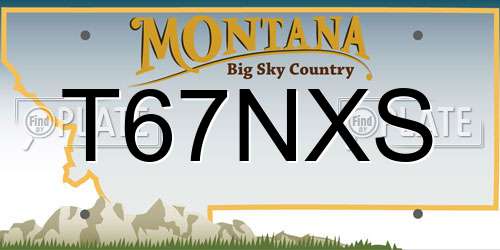 T67NXS Montana License Plate
