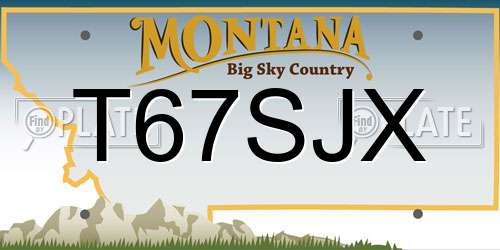 T67SJX Montana License Plate