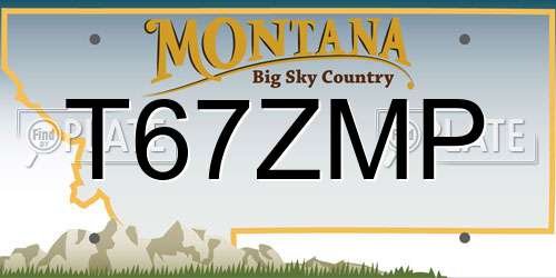 T67ZMP Montana License Plate