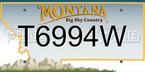 T6994W Montana License Plate