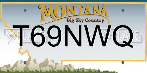 T69NWQ Montana License Plate