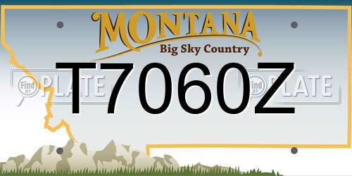 T7060Z Montana License Plate