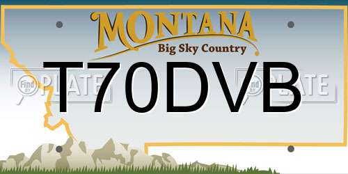 T70DVB Montana License Plate
