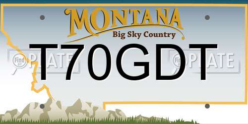 T70GDT Montana License Plate