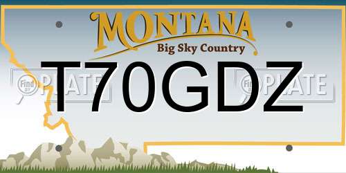 T70GDZ Montana License Plate