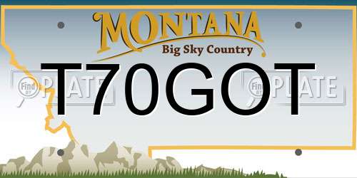 T70GOT Montana License Plate
