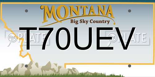 T70UEV Montana License Plate