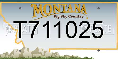 T711025 Montana License Plate