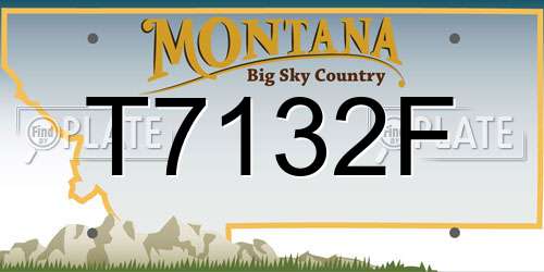 T7132F Montana License Plate