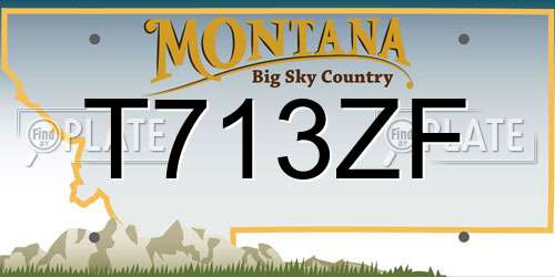 T713ZF Montana License Plate