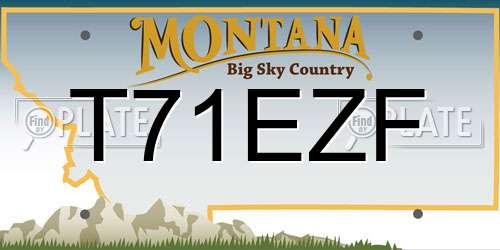 T71EZF Montana License Plate