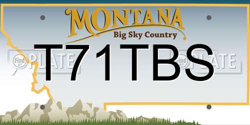T71TBS Montana License Plate