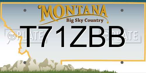 T71ZBB Montana License Plate