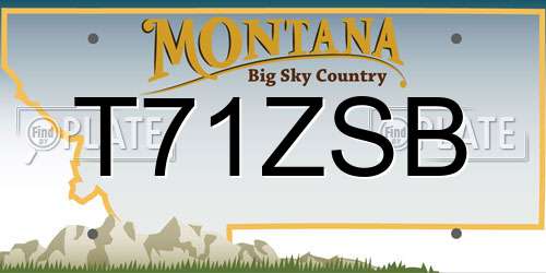 T71ZSB Montana License Plate
