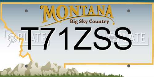 T71ZSS Montana License Plate