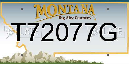 T72077G Montana License Plate