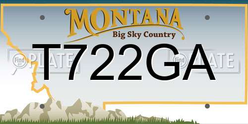 T722GA Montana License Plate