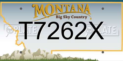 T7262X Montana License Plate