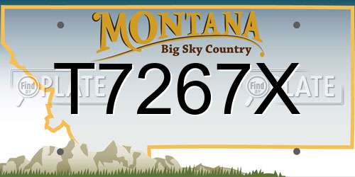 T7267X Montana License Plate