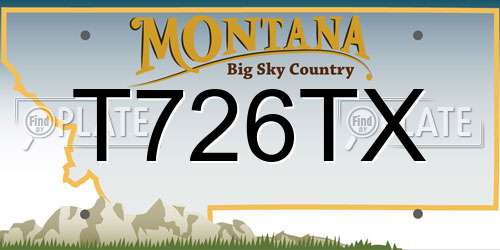 T726TX Montana License Plate