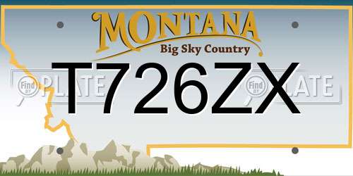 T726ZX Montana License Plate