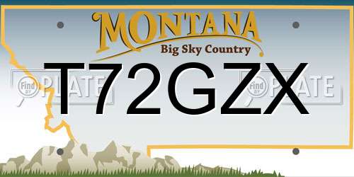 T72GZX Montana License Plate