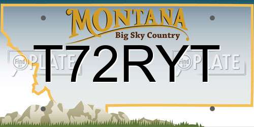 T72RYT Montana License Plate