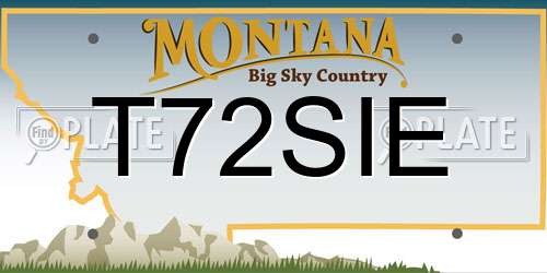 T72SIE Montana License Plate