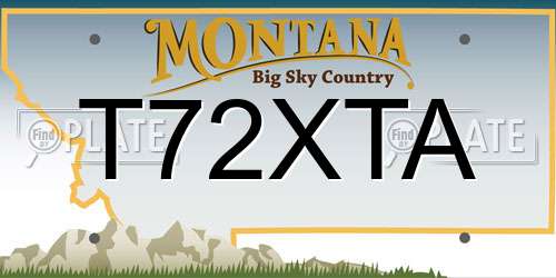 T72XTA Montana License Plate