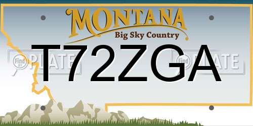T72ZGA Montana License Plate