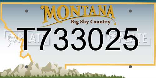 T733025 Montana License Plate