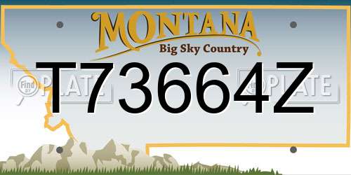 T73664Z Montana License Plate