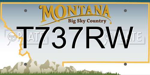 T737RW Montana License Plate