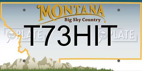 T73HIT Montana License Plate