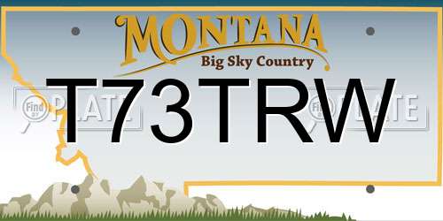 T73TRW Montana License Plate