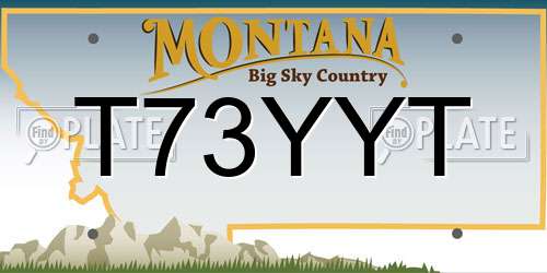 T73YYT Montana License Plate