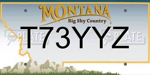 T73YYZ Montana License Plate