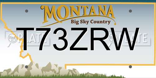 T73ZRW Montana License Plate