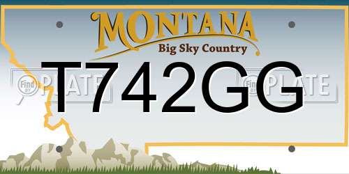 T742GG Montana License Plate