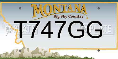 T747GG Montana License Plate