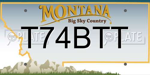T74BTT Montana License Plate