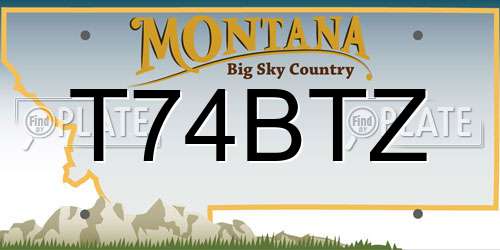 T74BTZ Montana License Plate